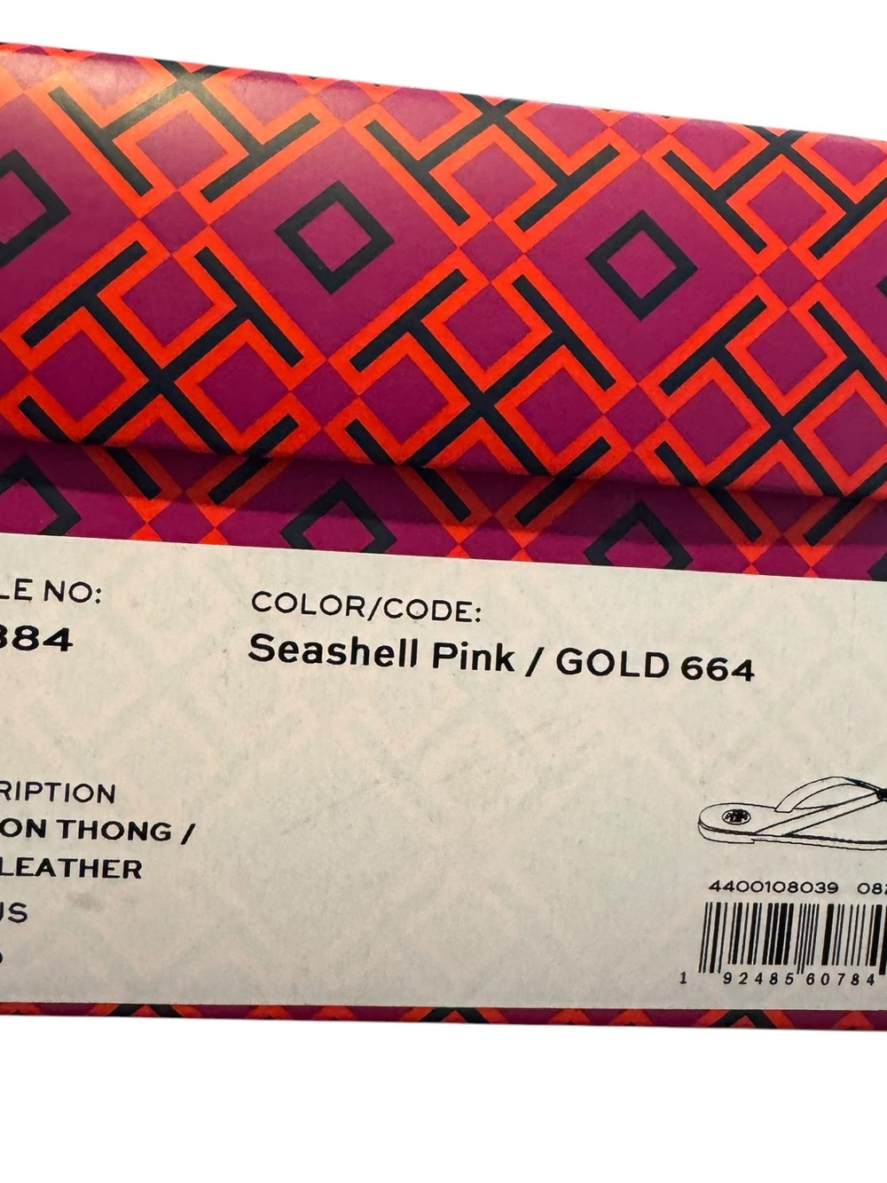 NWT Tory Burch Women's Benton Thong Sandal 8.5 seashell pink gold - Picture 7 of 7